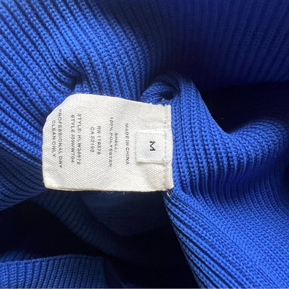 Helmut Lang Royal Blue Mock Neck Thumb hole Sweater Size M - Picture 6 of 11